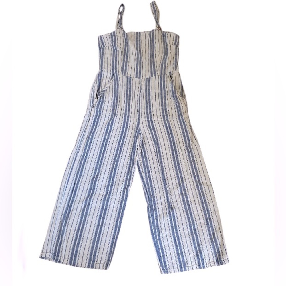 GYPSIES & MOONDUST Stripes Linen Jumpsuit Size XL